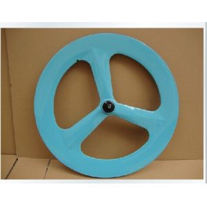 China blue700c light Chinese cheap top quality3-spoke carbon clincher wheel for road &amp;track bike wholesale