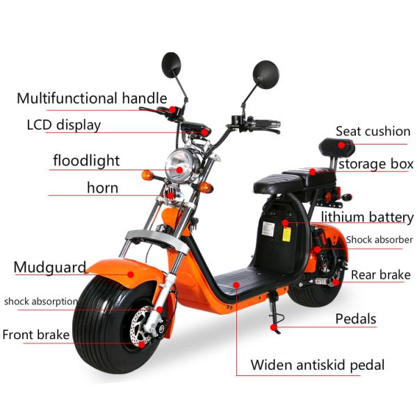 Eec Coc European Electric Scooter 120kg Long Range City Coco Fat Tire Scooter