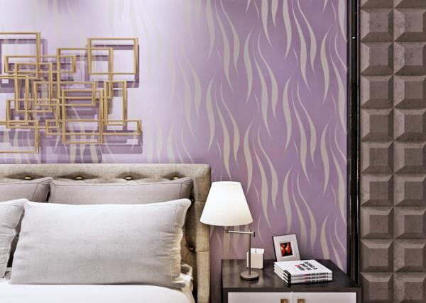 Quality Elegant Purple Removable Wall Paper , Hotel Modern Wall Covering for sale