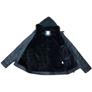 Polyurethane Pu Leather Puffer Jacket Mens