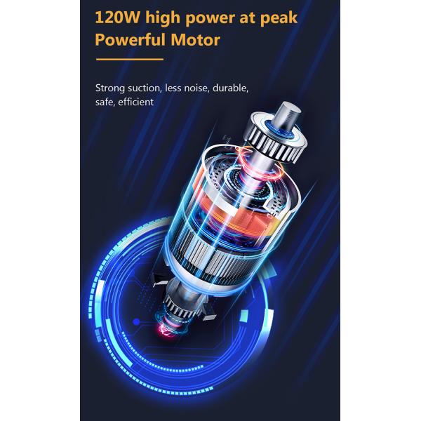 120W Rechargeable Wireless Handheld Car Vacuum Cleaner Mini Cyclone Strong Suction