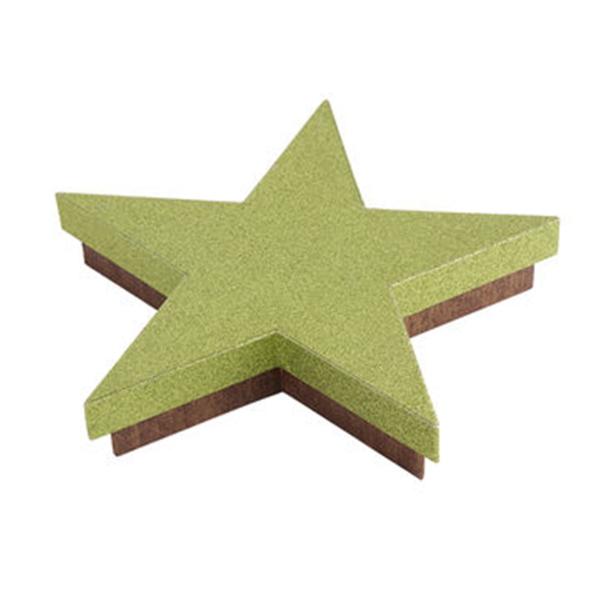 Tree Shape Empty Xmas Boxes / Rigid Gift Packaging Box Shinny Glitter Surface