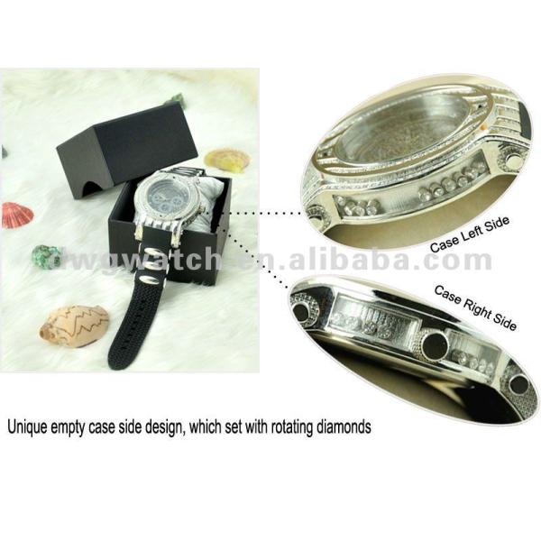 Hip Hop Luxury Men Watch with Bling Bling Watch Face