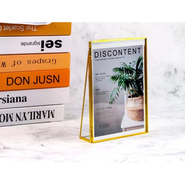 Glass artifact Photo Frame Brass Retro Creative glass artwork Metal photo frame plant cover