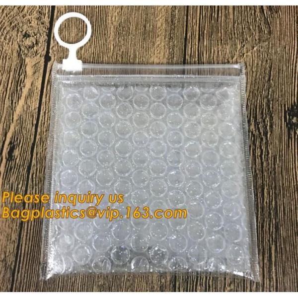 Promotional inner package shipping slider bubble bag,Plastic clear bubble bag with zip lock slider zipper bagease pack