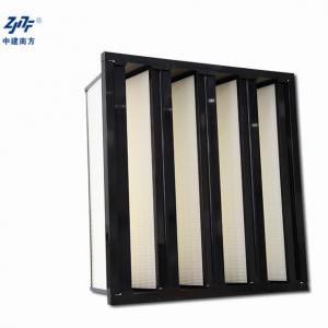 China Superfine V Bank Air Filter W Type Dust Large Filtration Capacity on sale