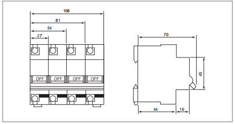 High Voltage 800VDC 2P FEEO DC MCB For Solar PV