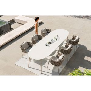 L580mm W610mm Seat Rattan Indoor Dining Table And Chairs