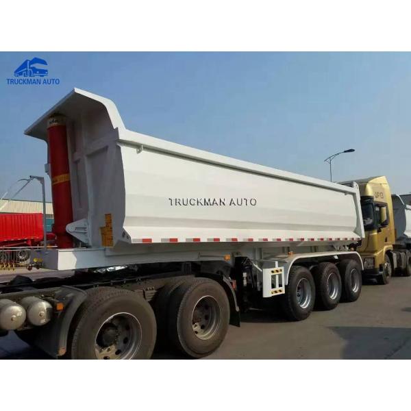 Mechanical Ramp 3*13T Axle Dump Semi Trailers With 12.00R20 Tires