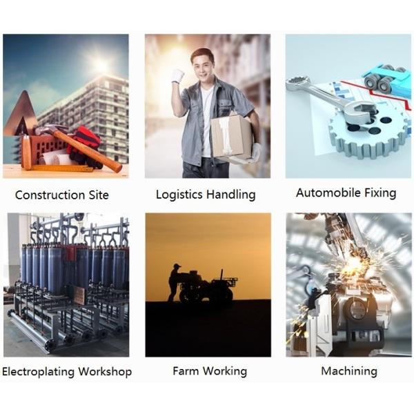 EN388 300mm Oil Proof Pvc Rubber Protective Gloves Chemical Resistant