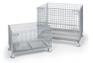 China Custom Color Stackable Wire Mesh Container For Warehouse Storage on sale