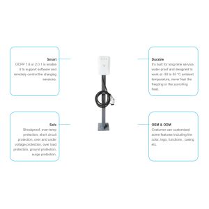 China 7kw AC Home EV Charger Wall Mount OCPP1.6J Lekol LQM3P on sale