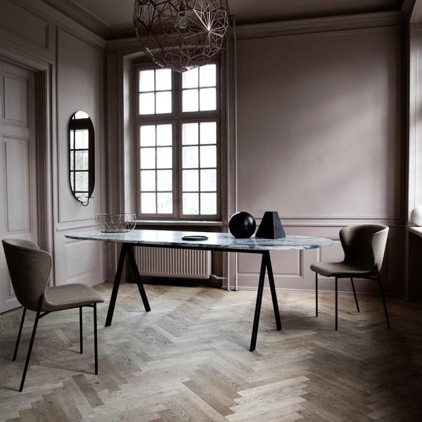 La Pipe Velvet Black Dining Chairs / Steel Metal Frame Dining Room Chairs