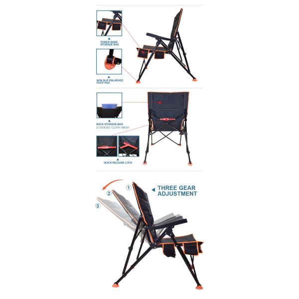 58x89x100cm Iron 600D Oxford Folding Camping Chair Outdoor Lightweight