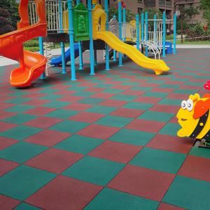 China 2 Pcs Easy-Diy Ultra Thick Interlocking Outdoor Rubber Tiles , 45mm Thick For Playground, Outdoor Gym Floor, Sports Deck wholesale