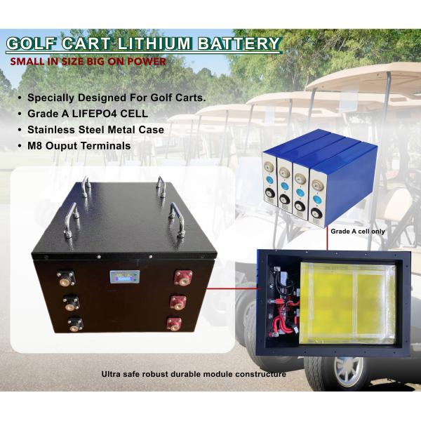 36V 80Ah Golf Cart Lithium Battery Deep Cycle LiFePO4 Battery With LCD CAN RS485