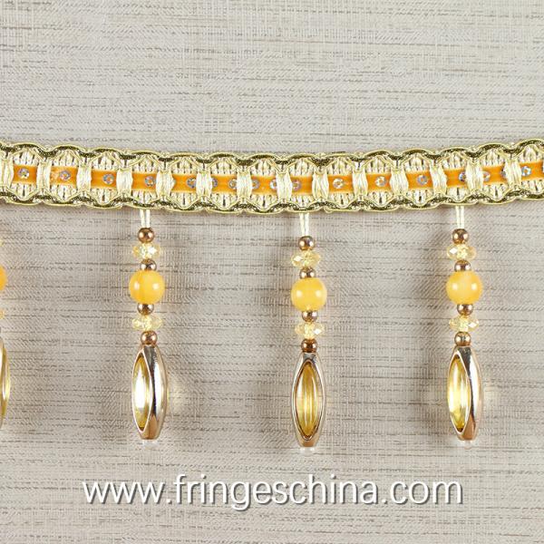 Handmade fashionable chain beads lace tassels fringes for curtain/sofa/pillow decoration