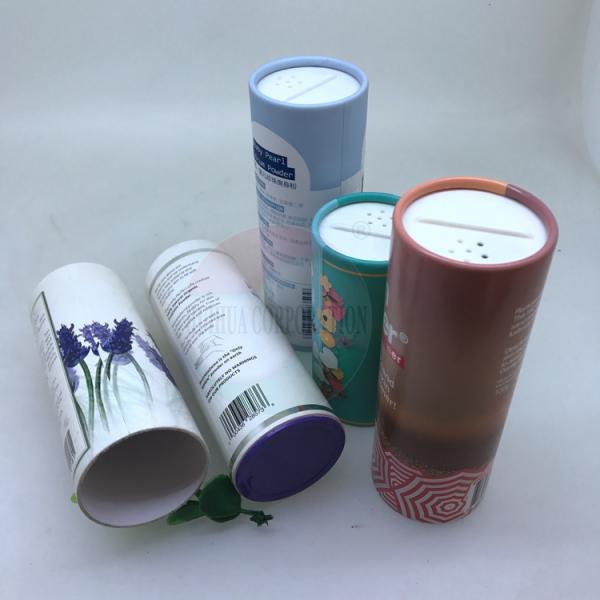 Embossing 3g 5g Powder Packaging Jar Paper Tube With Sifter