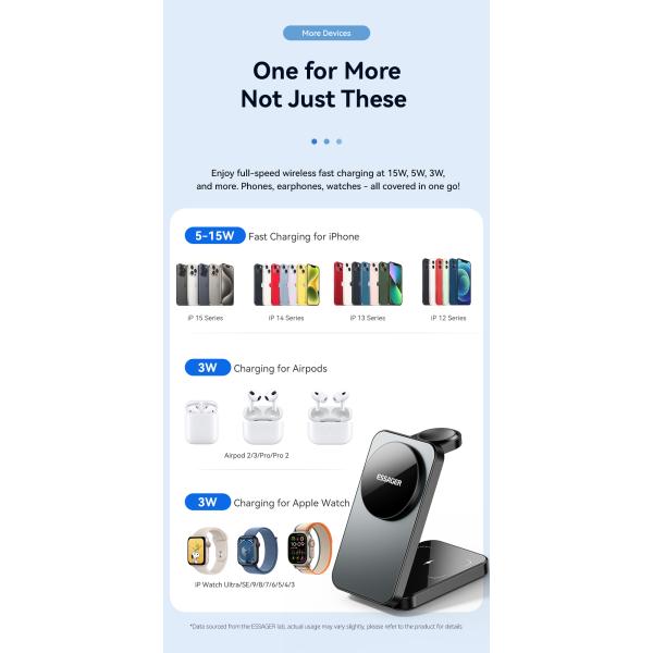 ESSAGER OJD-112 Series Desktop Cell Phone Wireless Charging Station OTP