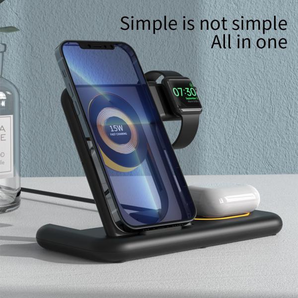 Multifunction Wireless Phone Charger Magnetic 4 In 1 Foldable 3 IN 1 Transparent