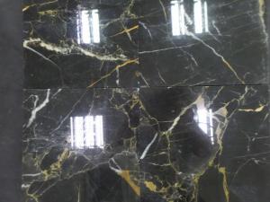 Best Price China Black Golden Flower Nero Portoro Marble Slabs, China Black Marble Slabs Tiles