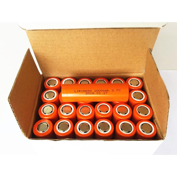 High Safety Cylinder 18650 Li Ion Battery 3.7 Volts 2000mah MSDS UN38.3 Certificated