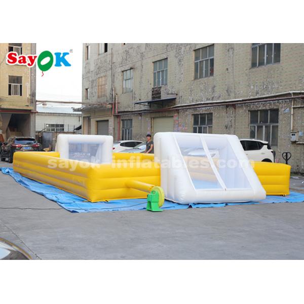 Giant Inflatable Football 12*6m Yellow PVC Inflatable Sports Games Inflatable Soccer Field