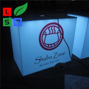 China Outdoor35W 650mm Led Cube Light Box Sign Front Store Hanging 3D LED Shop Display on sale