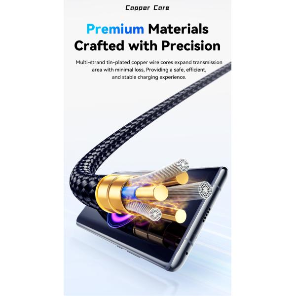 ESSAGER ES-X47 USB A To USB C Charging Cable 120W