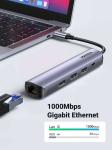 USB C Hub 60Hz 5-in-1 Gigabit Ethernet Adapter with 4K HD-MI PD 100W Fast