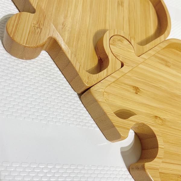 Removable Bamboo Tray Set Dinnerware Type Tray Heart-Shaped Design for Kitchen Serving