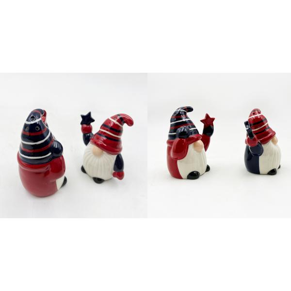 Christmas Ceramic Holiday Kitchen And Table Santa Gifts Salt Pepper Shaker Set Festive Home Decor