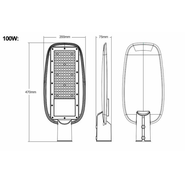 DOB Outdoor LED Street Lights IP65 200W Grey Aluminum For Parking Lot