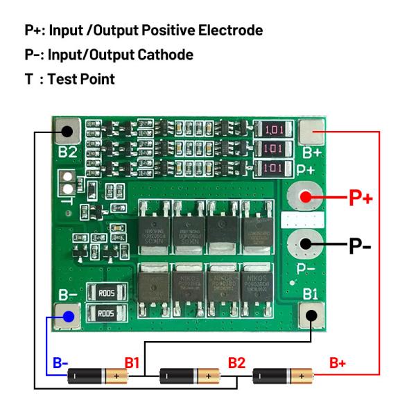 CA-3S-25A-B-T Li-Ion 18650 BMS PCM Battery Protection Board BMS PCM With Balance For Li-Ion Lipo Battery Cell Pack Module DIY