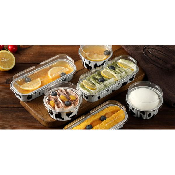 450ml Colorful Aluminum Foil Food Containers Smoothwall Disposable Pudding Baking Cups With Lid