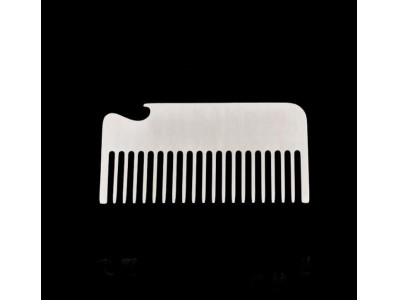 Engraved Stainless Steel Card Comb Bottle Opener,stainless steel engraved beard comb with bottle opener function