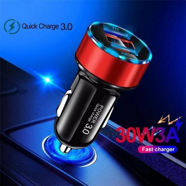 2.4A QC 3.0 Dual Port Car Charger Adapter Universal For IPhone 13 45g