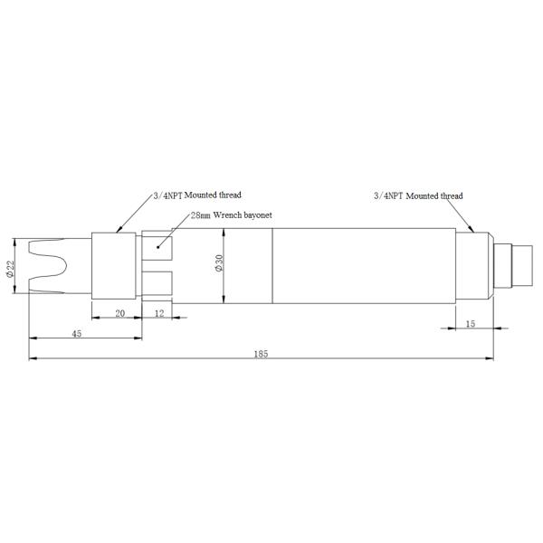 24VDC RS485 Optional Nitrogen Sensor Water with Pipe Thread with resolution 0.1mg/L