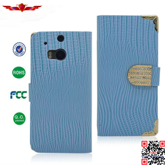 Newest 100% Qualify Luxury Genuine Crocodile Leather Wallet Cover Cases For HTC ONE M8