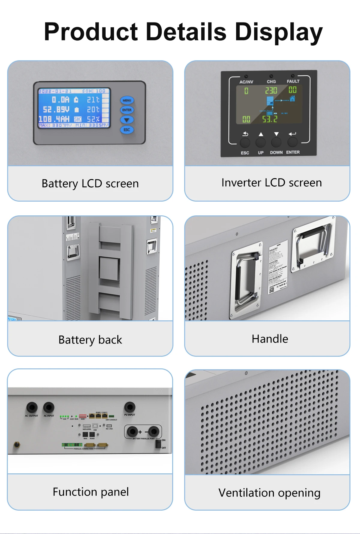 48V 200Ah Powerwall 10Kwh LiFePO4 Battery Built-In 200A BMS CAN RS485 51.2V 6000+ Cycles 10 Years Warranty For Solar Off