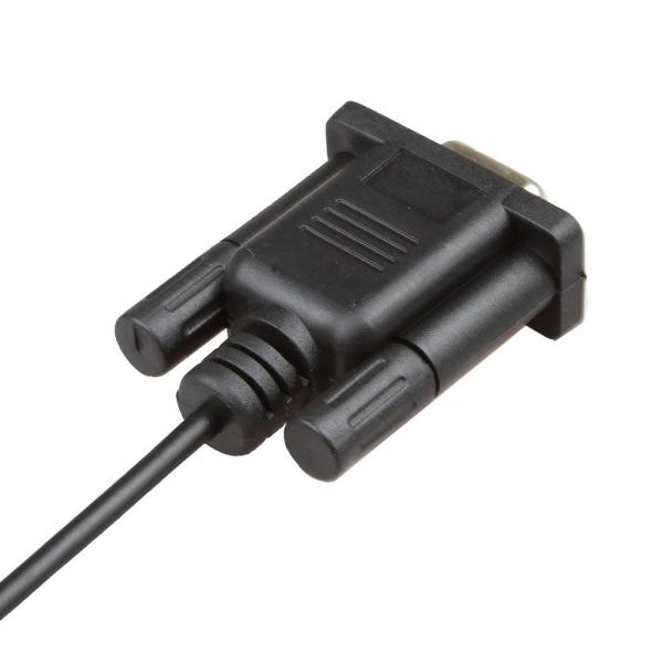 Black RS232 Wire Harness Cable DB9Pin Female To DC 3.5mm Stable