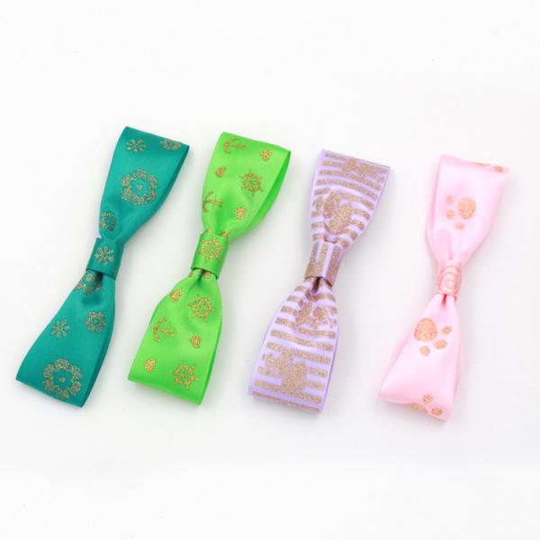 Custom Made Satin Ribbon Hair Bows Environmentally Friendly With OEM Services