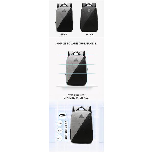 Zipper Closure 16.5 Litre Waterproof Backpack With USB Charger