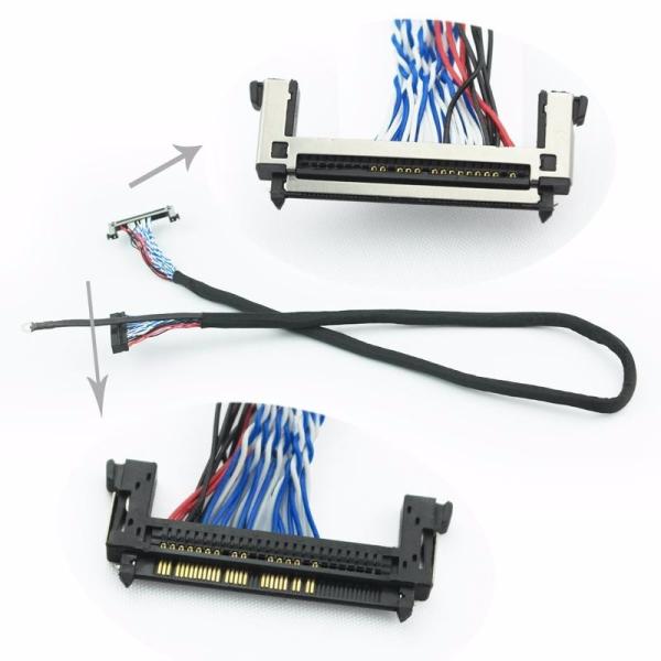 Copper Conductors OEM ODM RoHS Compliant LVDS Cable Assembly for 30 Pin 40 Pin LCD