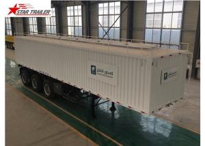 China 3 Axles Van Truck Flatbed Container Trailer With ABS Brake System wholesale