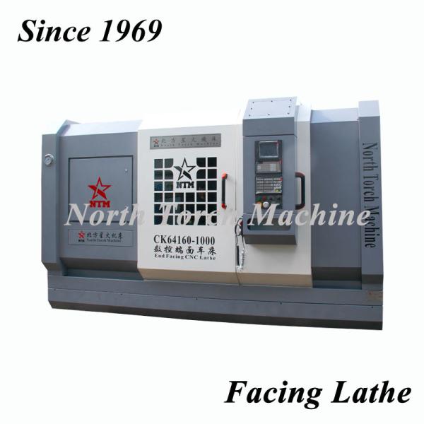 Flat Bed CNC Lathe Machine , Precision Metal Lathe With 4 Positions Turret