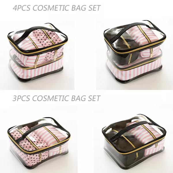 Moistureproof Cosmetics Camping Storage Bag Waterproof Transparent PVC PU