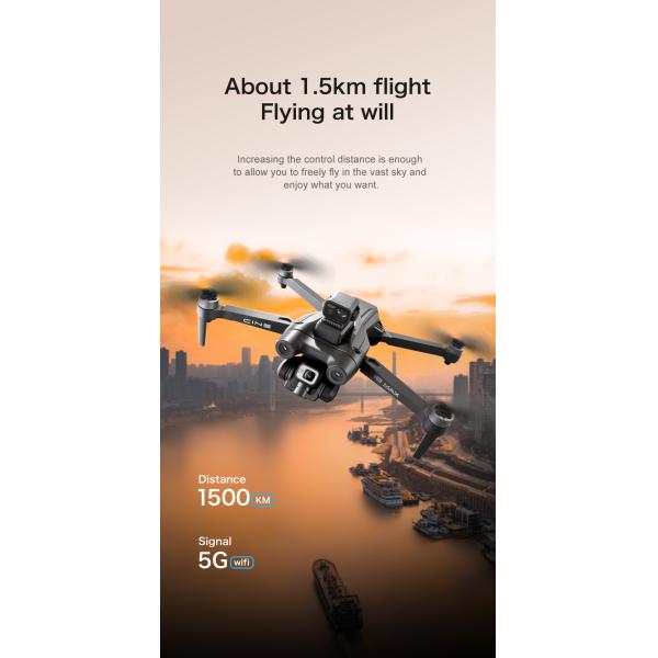 I8 Max Rc Drone 4k Hd Aerial Camera Gps Positioning Foldable Obstacle Avoidance Brushless Gimbal Optical Flow Frequency 2.4G