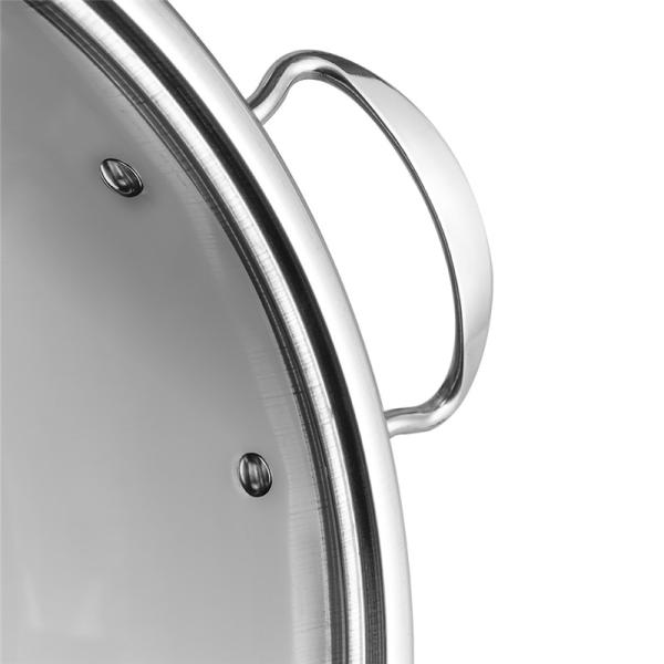 Fancy design 12pcs stainless steel cookware set with metal lid