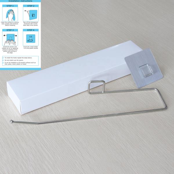 SS201 Adhesive Hand Towel Holder 335mm Wall Mount Towel Rail